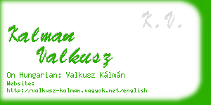kalman valkusz business card